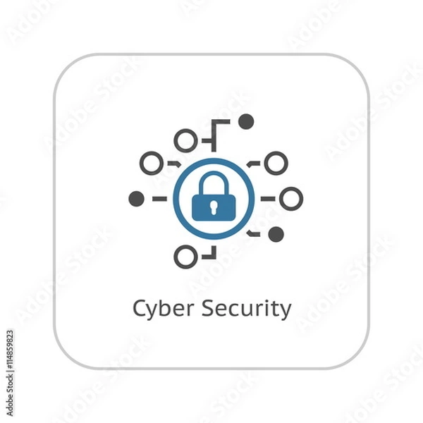 Obraz Cyber Security Icon. Flat Design.