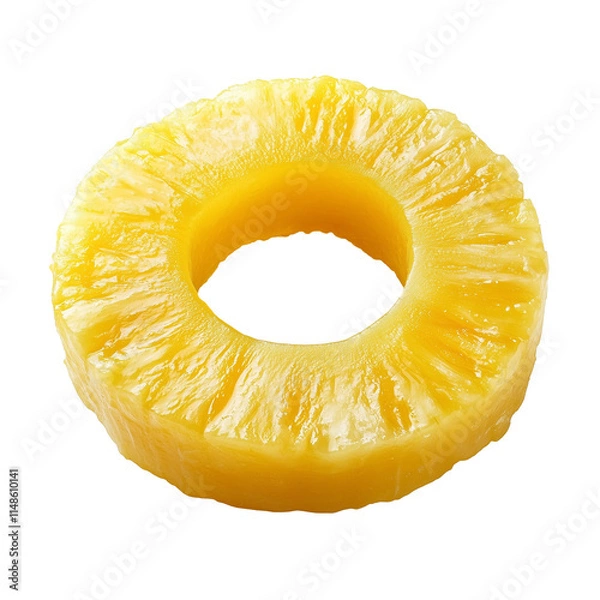 Obraz pineapple ring slice isolated white background