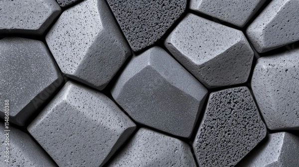 Fototapeta Abstract Grey Stone Texture Irregular Polygonal Pattern Background
