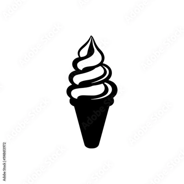 Fototapeta A stylized illustration of a soft-serve ice cream cone.