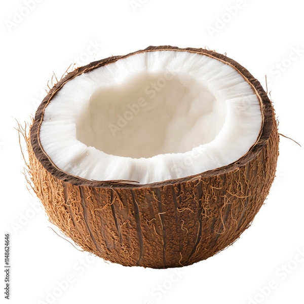 Fototapeta Fresh coconut isolated on white background clipping path