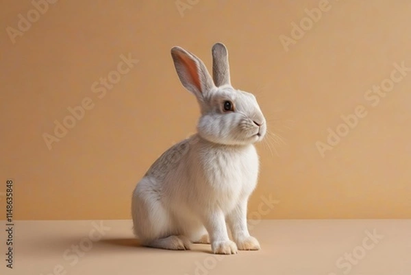 Obraz a white rabbit sitting on a table