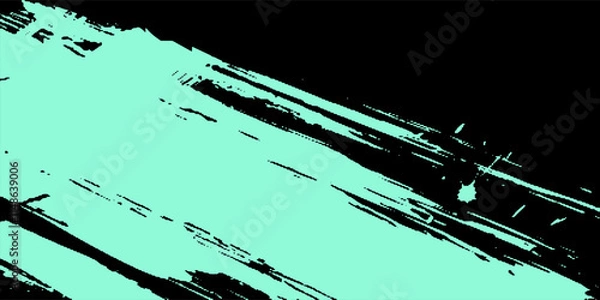Fototapeta Diagonal brush stroke background. Grunge painted texture. Black and tosca  backdrop with copy space The images are created without the use of any artificial