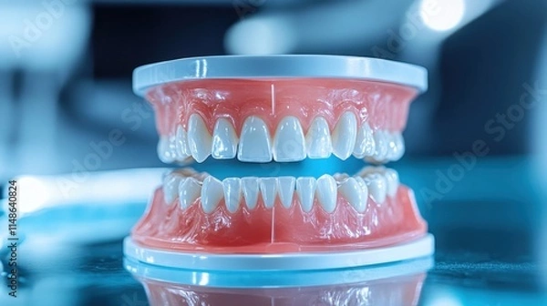 Fototapeta Dental Model with Realistic Teeth for Educational Purposes and Display