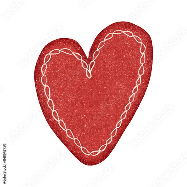 Obraz Red heart. Hand drawn illustration.