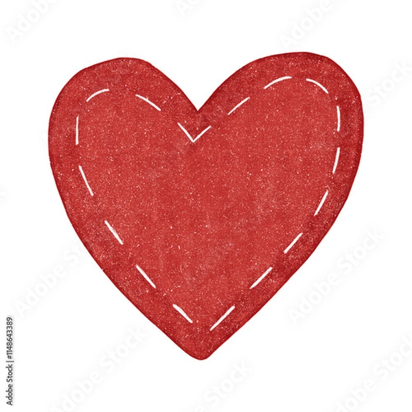 Obraz Red heart. Hand drawn illustration.