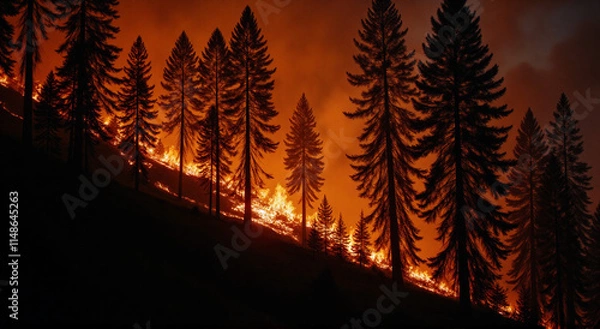 Obraz sunset in the forest