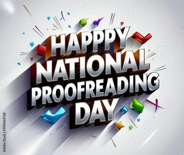 Fototapeta Graphic Design for National Proofreading Day with Bold Text