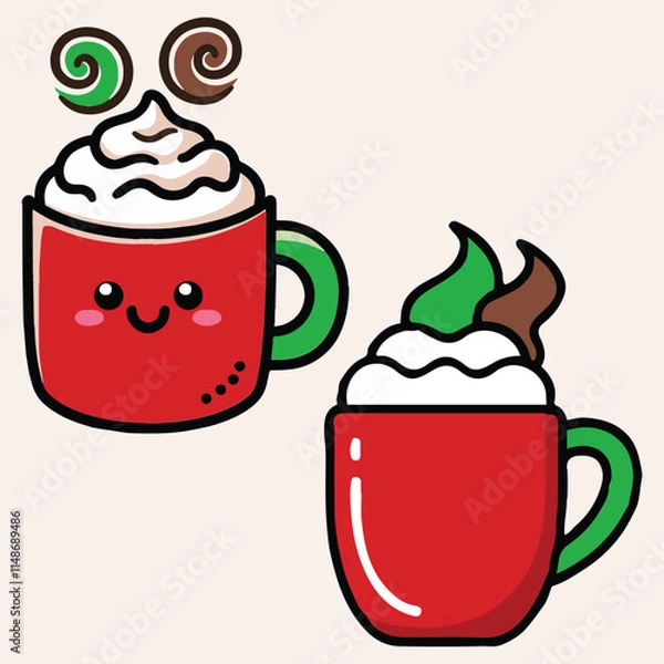 Obraz Sweet Christmas Mug Vector.