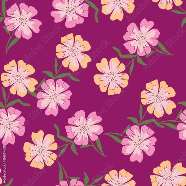 Fototapeta Flower pattern, Ditsy floral seamless pattern. Small little flower pattern background. Repeat pattern. Ditsy print. Liberty style. Tiny flower seamless design. Ditsy floral for fashion, texture