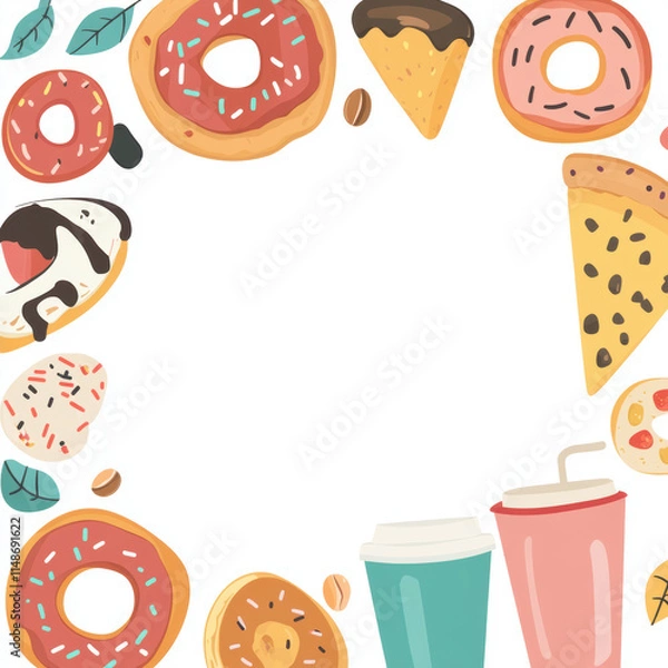 Fototapeta fast food set