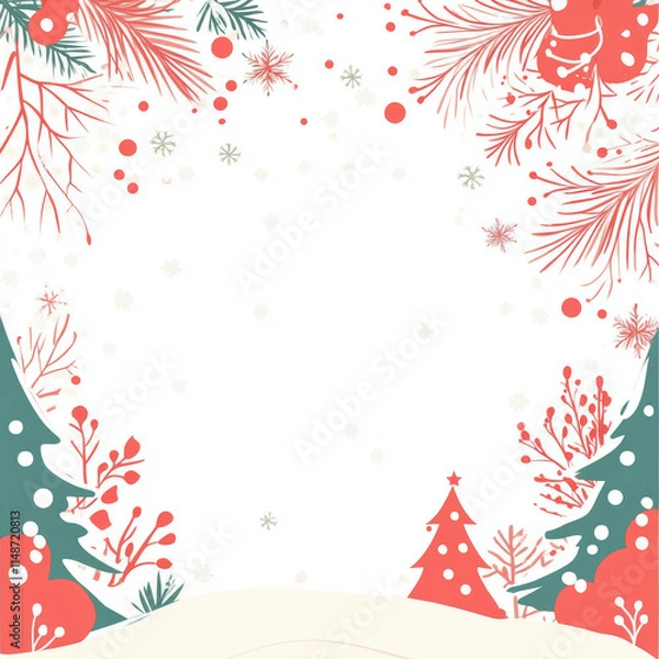 Fototapeta christmas background with snowflakes