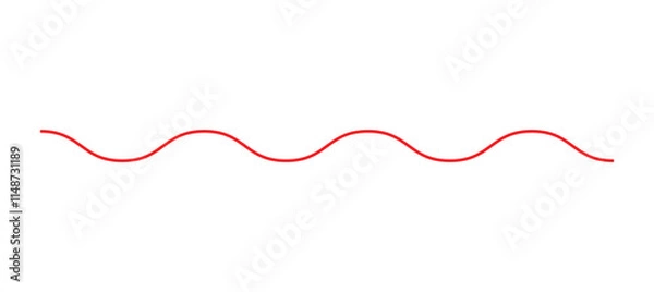 Fototapeta Wavy, waving line. Billowy, undulating zigzag, crisscross stripes