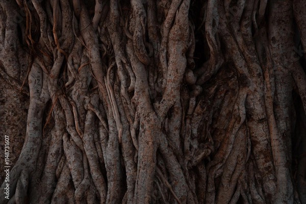 Obraz Old tree trunk continuos backgound graphic overlay