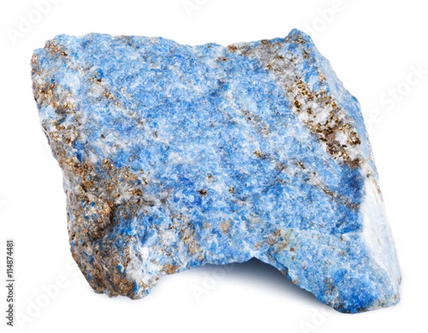Fototapeta Raw lapis lazuli isolated on white with clipping path