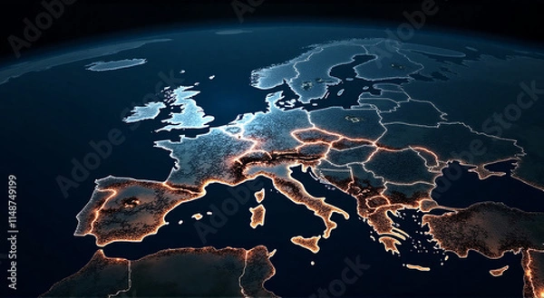 Obraz world map on black