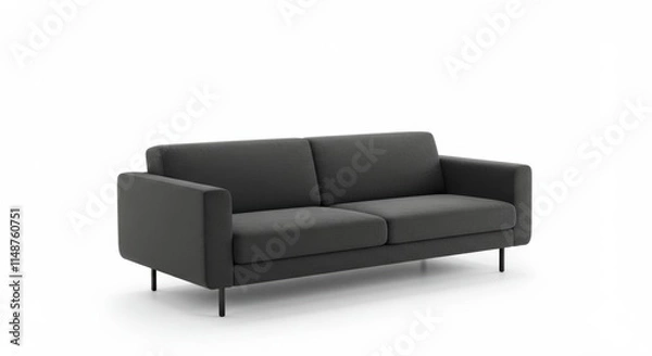 Fototapeta Modern Dark Gray Two-Seater Sofa