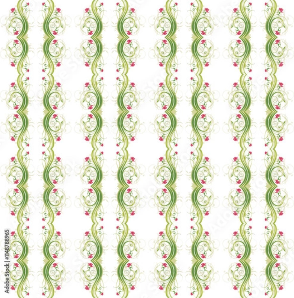 Fototapeta Seamless Floral Flower Pattern Design. EPS Vector. Easy to Customaizable. 
