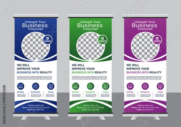 Fototapeta Modern Corporate Roll Up Design Template