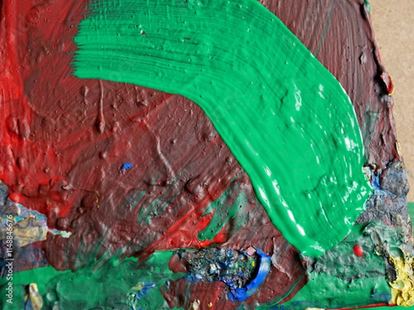 Fototapeta Painter's close-up old dirty spatula