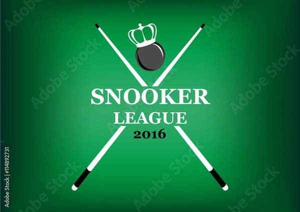 Obraz Snooker league emblem on a green background