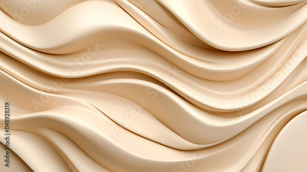 Fototapeta Wavy 3d background simple and organic trend. Threnody. Illustration