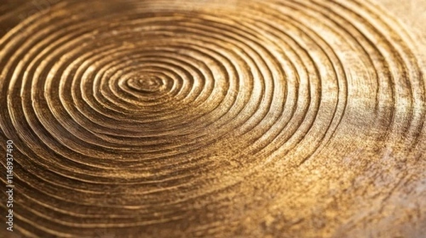 Obraz Golden Surface With Concentric Circular Patterns