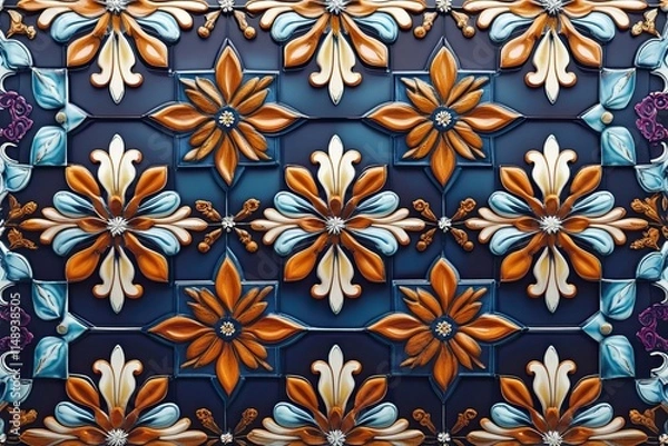 Fototapeta Decorative Ornate Patterned Tile Background for Exhibitions and Showcases