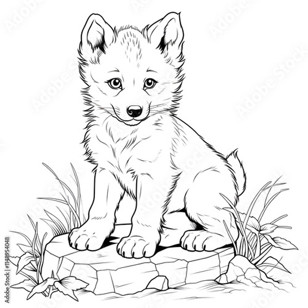 Obraz coloring page wolf