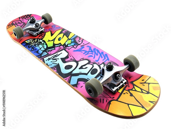 Obraz Graffiti Skateboard Isolated on White