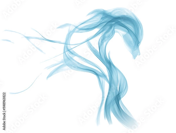 Obraz Isolated Abstract Blue Smoke Shape