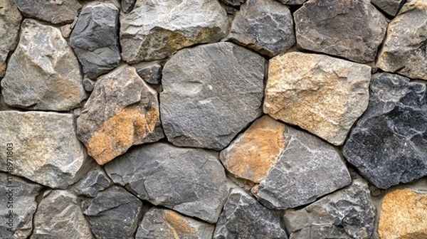 Obraz Rough Grey And Brown Stone Wall Texture
