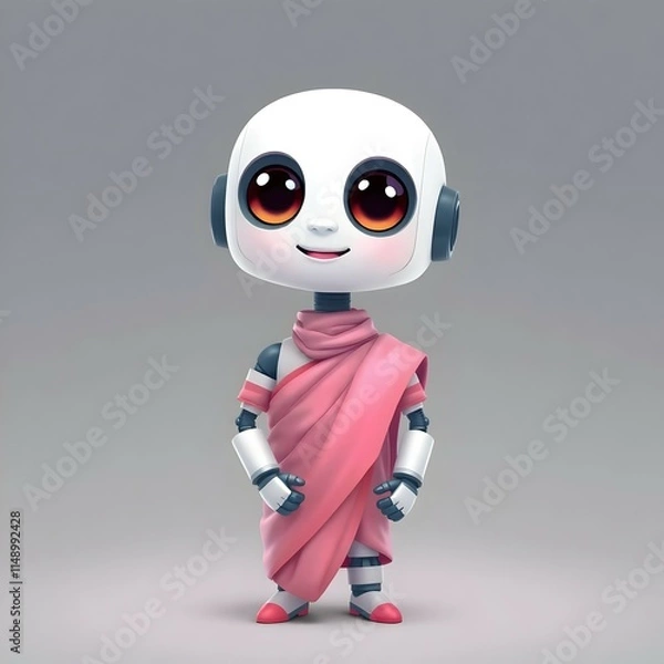 Fototapeta cartoon style robot with friendly expression for use in tech related marketing materials