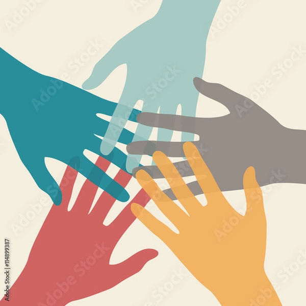 Obraz Zusammenhalt Handkreis bunt 
