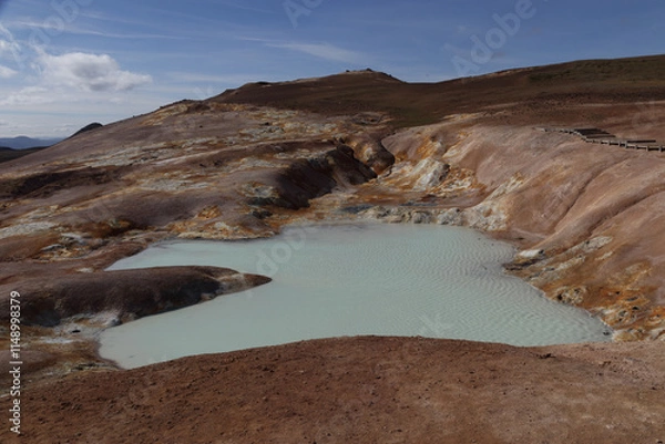 Fototapeta Krafla boiling crater lake