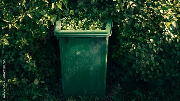 Obraz Recycling bin for environmental awareness with copy space