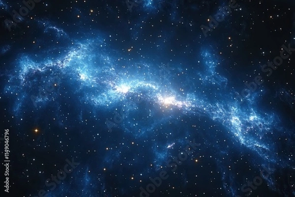 Obraz A vibrant depiction of a galaxy filled with stars and cosmic dust in deep space.