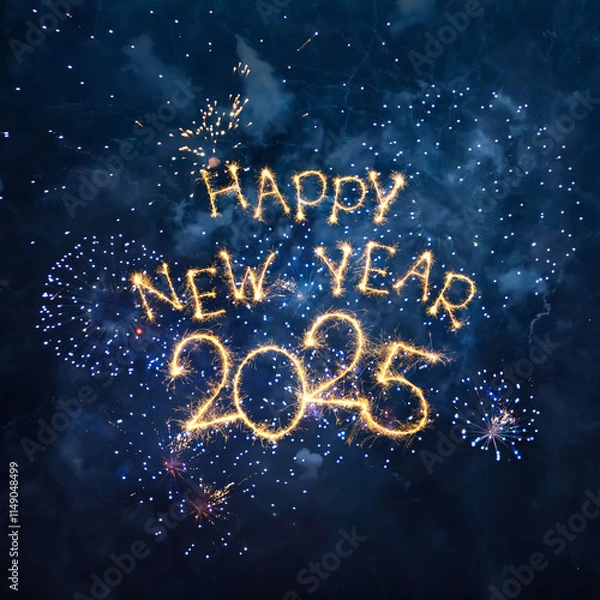 Obraz Happy New Year 2025 Square Greeting card