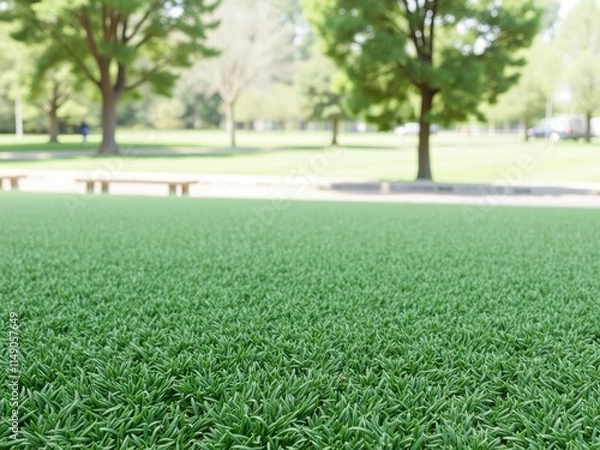 Fototapeta Artificial grass background perfect for outdoor events, sports fields, or landscaping projects, background, synthetic, surface
