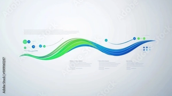 Obraz Abstract wave infographic design with vibrant color gradients and data points.