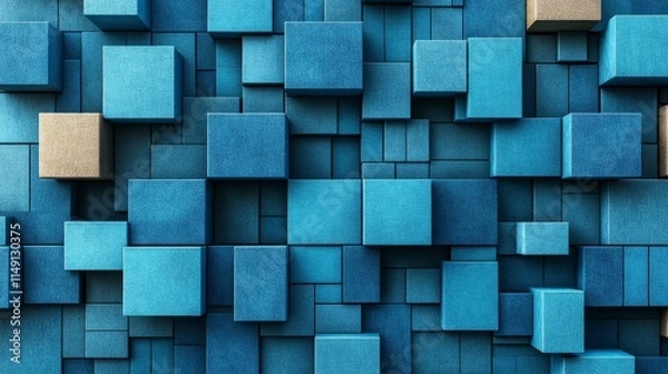 Fototapeta A vibrant dark blue corporate abstract background with animated gradient geometric shapes, perfect for business, finance, or corporate branding videos.