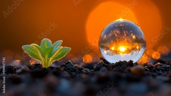 Obraz Green business plan with environmental conservation targets, integrating sustainable practices into business development strategies, and creating a green community committed to eco-friendly practices.