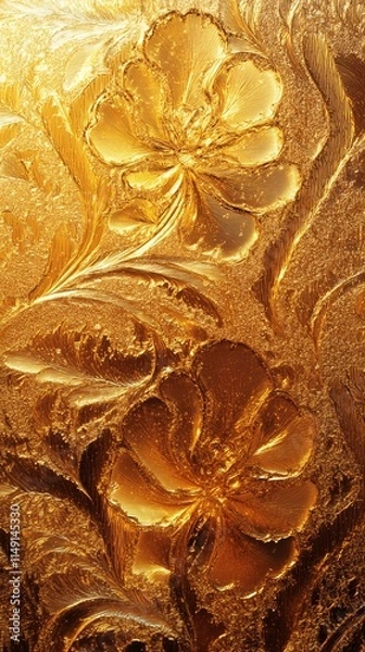 Obraz Frost Patterns Illuminated by Sunrise