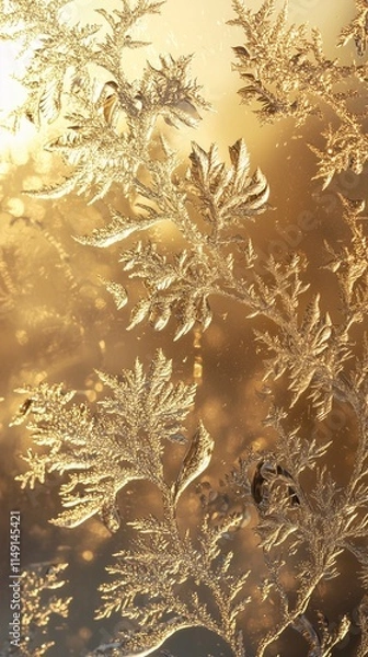 Obraz Frost Patterns Illuminated by Sunrise