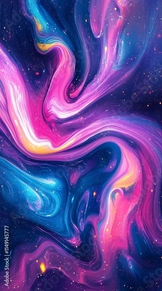 Obraz Cosmic Nebula in Pink, Purple, and Blue