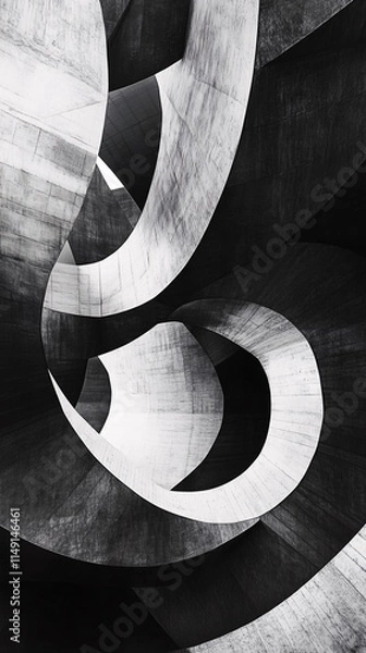 Obraz Black and White Geometric Abstract