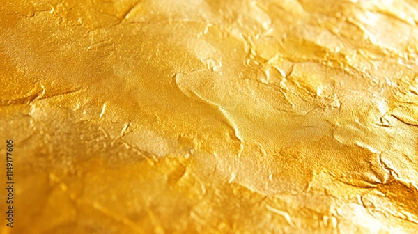 Fototapeta Shimmering Gold Foil Texture Background in Metallic Golden Hue for Elegant and Luxe Designs