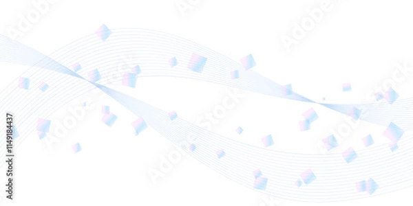 Fototapeta キラキラしたピンクと水色のグラデーションのウェーブのベクター背景画像