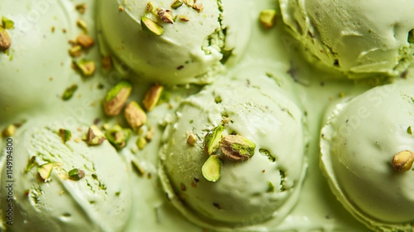 Fototapeta Indulge in the Creamy Delight of Pistachio Ice Cream, Captured Close Up