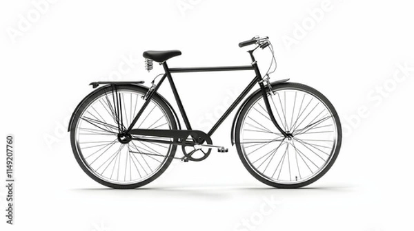 Fototapeta Hand drawing clipart of a bicycle silhouette on plain white background